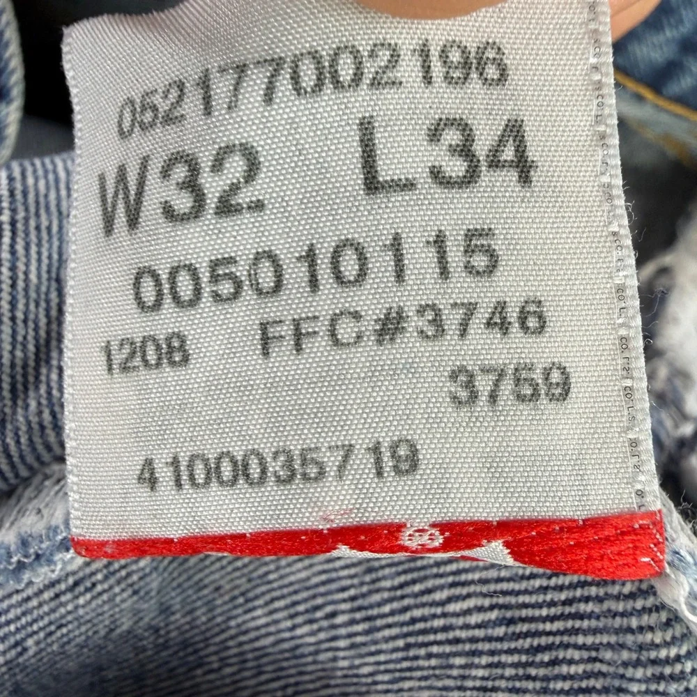 Levis 501 Jeans Mens 31x34 Blue Vintage Y2K Straight Leg Button Fly Denim